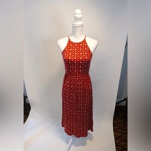 Ann Taylor Loft red printed maxi summer dress